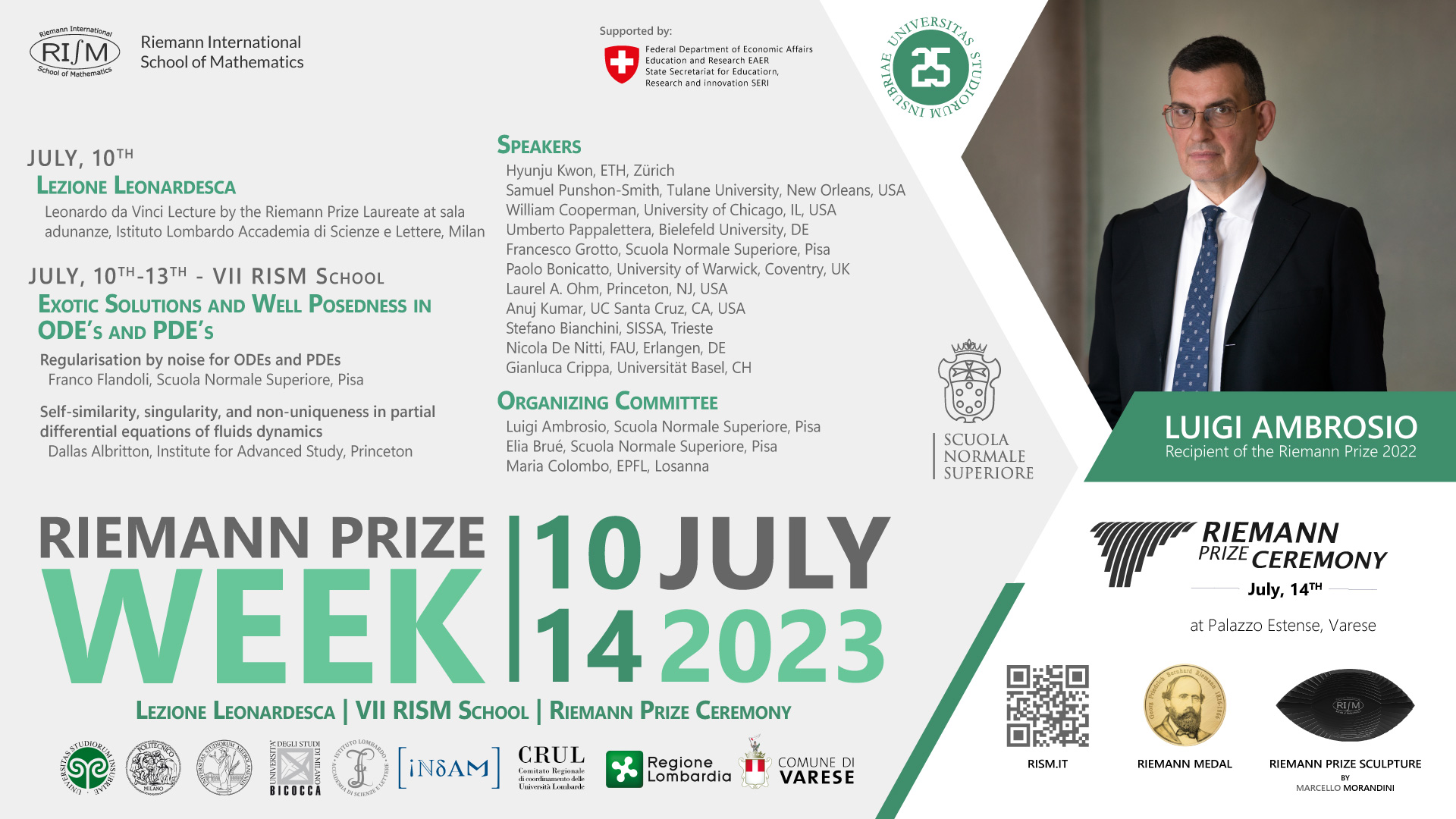 Riemann Prize Week 2023